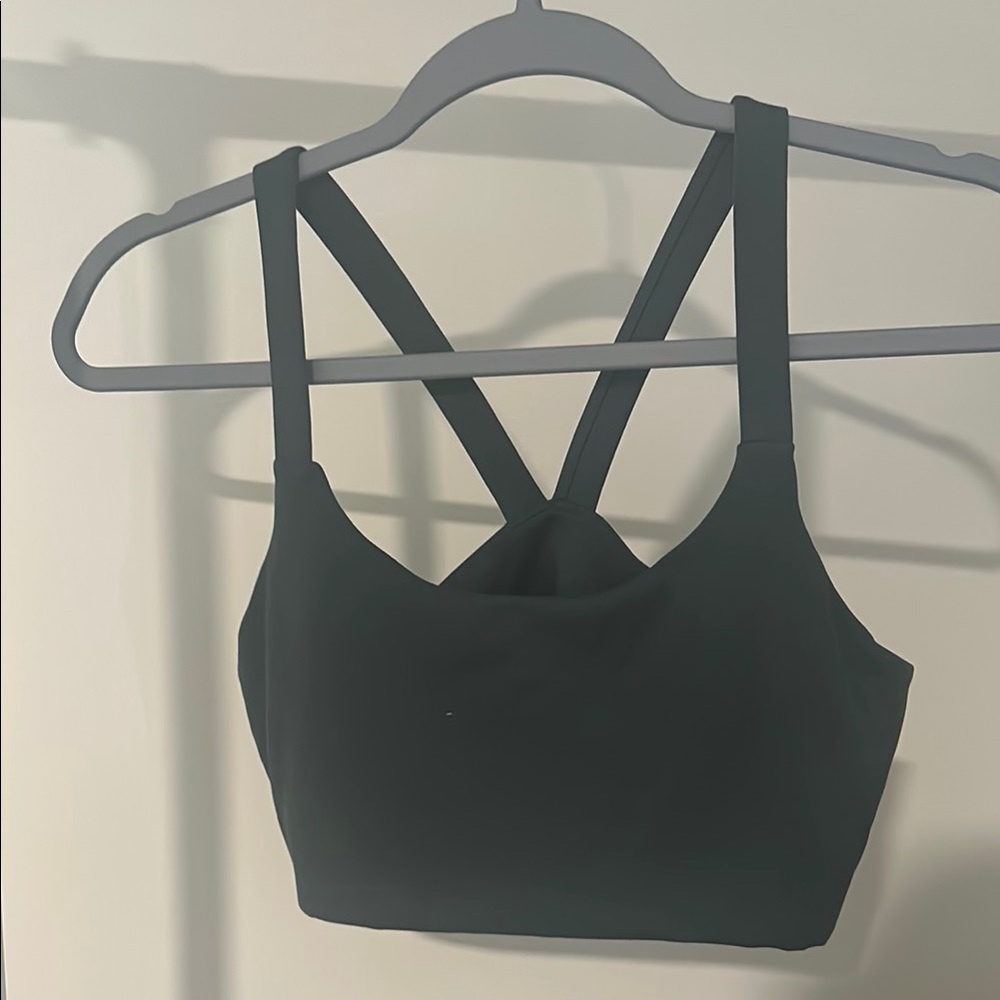 Women's dark green Strappy Sports Bra
